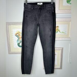 Pistola Black Tuxedo Mid Rise Skinny Raw Hem Distressed Jeans Women’s 27